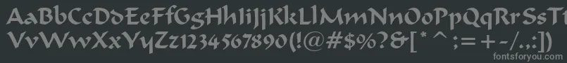 フォントFormalScript421Bt – 黒い背景に灰色の文字