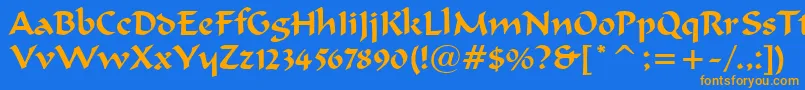 FormalScript421Bt Font – Orange Fonts on Blue Background