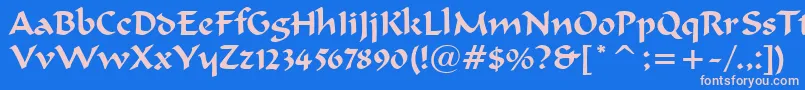 フォントFormalScript421Bt – ピンクの文字、青い背景