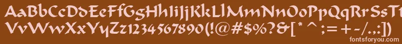 FormalScript421Bt Font – Pink Fonts on Brown Background