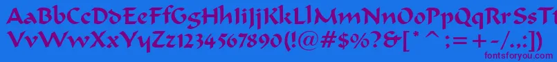 FormalScript421Bt Font – Purple Fonts on Blue Background
