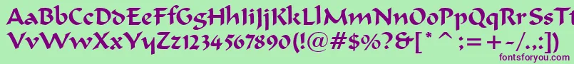 FormalScript421Bt Font – Purple Fonts on Green Background