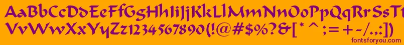 FormalScript421Bt Font – Purple Fonts on Orange Background