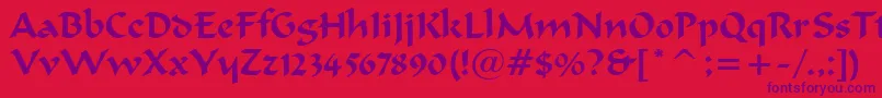 FormalScript421Bt Font – Purple Fonts on Red Background
