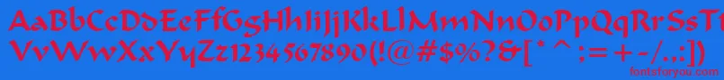 FormalScript421Bt Font – Red Fonts on Blue Background