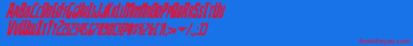 Thunderhawkcondital Font – Red Fonts on Blue Background