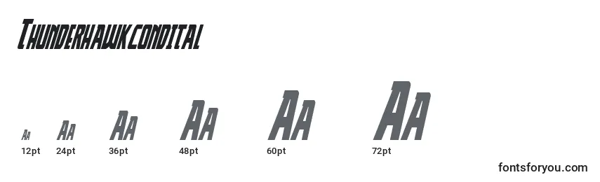 Thunderhawkcondital Font Sizes