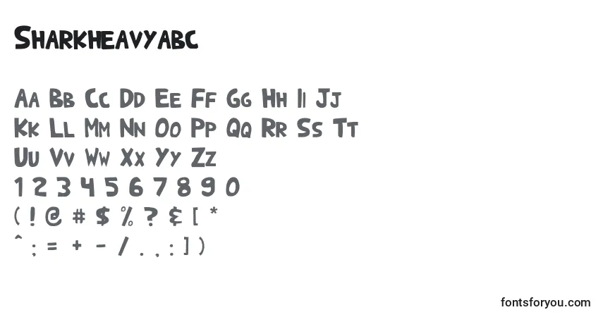 Czcionka Sharkheavyabc – alfabet, cyfry, specjalne znaki