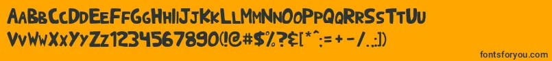 Sharkheavyabc-Schriftart – Schwarze Schriften auf orangefarbenem Hintergrund