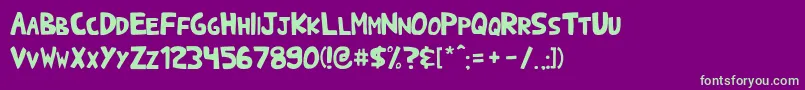 Sharkheavyabc Font – Green Fonts on Purple Background