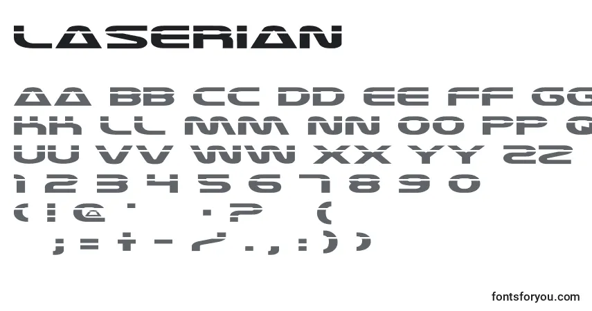Fuente Laserian - alfabeto, números, caracteres especiales