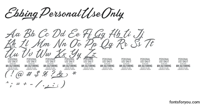 EbbingPersonalUseOnly Font – alphabet, numbers, special characters