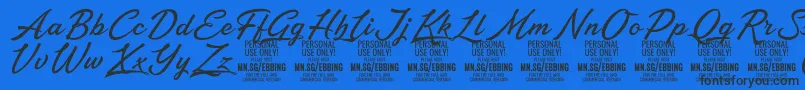 EbbingPersonalUseOnly Font – Black Fonts on Blue Background