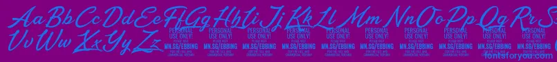 EbbingPersonalUseOnly Font – Blue Fonts on Purple Background