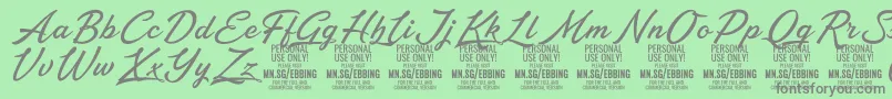 EbbingPersonalUseOnly Font – Gray Fonts on Green Background