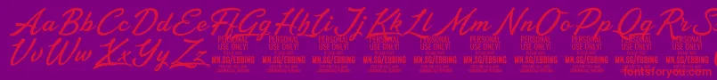 EbbingPersonalUseOnly Font – Red Fonts on Purple Background