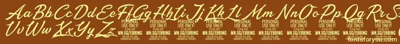 EbbingPersonalUseOnly Font – Yellow Fonts on Brown Background