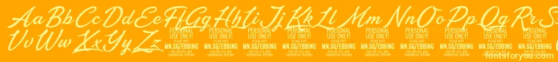 EbbingPersonalUseOnly Font – Yellow Fonts on Orange Background