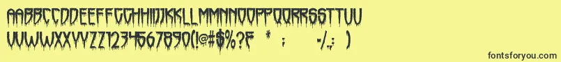 Horrorfind Font – Black Fonts on Yellow Background