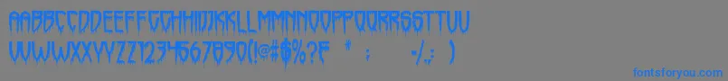 Horrorfind-Schriftart – Blaue Schriften auf grauem Hintergrund
