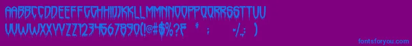Horrorfind Font – Blue Fonts on Purple Background