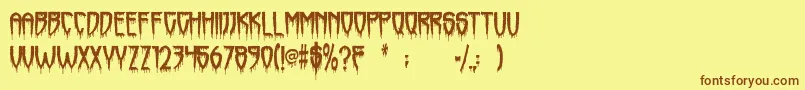 Horrorfind Font – Brown Fonts on Yellow Background