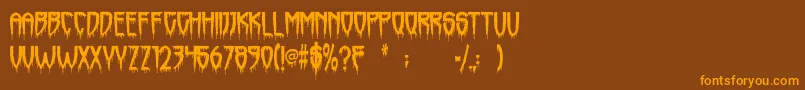 Horrorfind Font – Orange Fonts on Brown Background