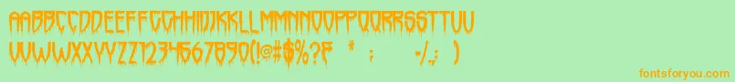 Horrorfind Font – Orange Fonts on Green Background