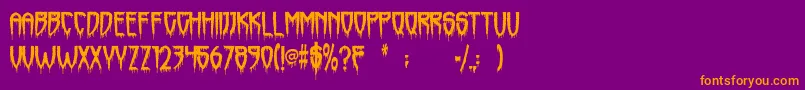 Horrorfind Font – Orange Fonts on Purple Background