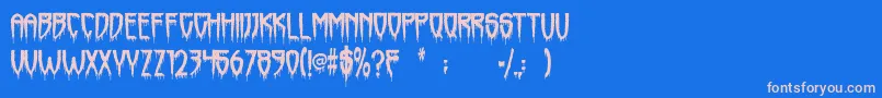 Horrorfind Font – Pink Fonts on Blue Background