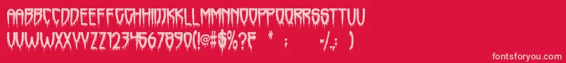 Horrorfind Font – Pink Fonts on Red Background