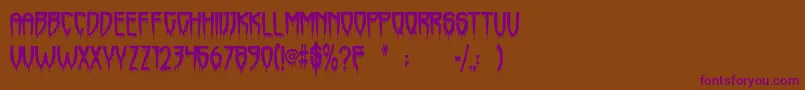 Horrorfind Font – Purple Fonts on Brown Background