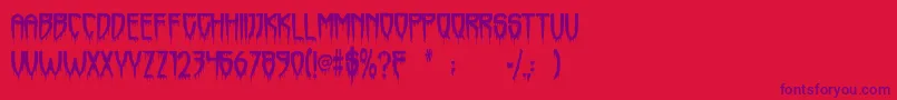 Horrorfind Font – Purple Fonts on Red Background