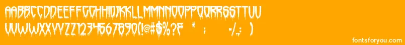 Horrorfind Font – White Fonts on Orange Background