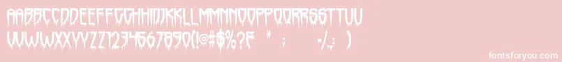 Horrorfind Font – White Fonts on Pink Background