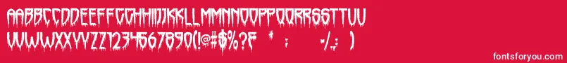 Horrorfind Font – White Fonts on Red Background