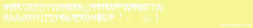 Horrorfind Font – White Fonts on Yellow Background