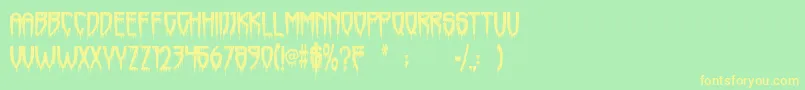 Horrorfind Font – Yellow Fonts on Green Background