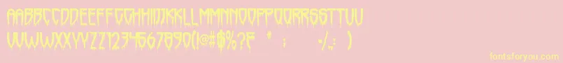 Horrorfind Font – Yellow Fonts on Pink Background