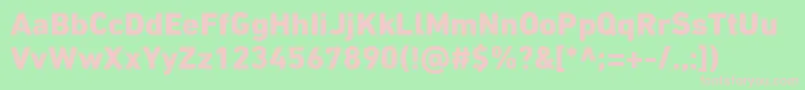 DinNextLtArabicHeavy Font – Pink Fonts on Green Background