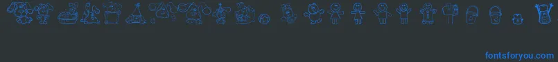 BluesClues-Schriftart – Blaue Schriften auf schwarzem Hintergrund