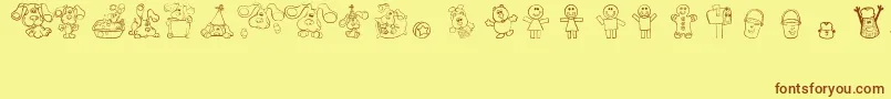 BluesClues Font – Brown Fonts on Yellow Background