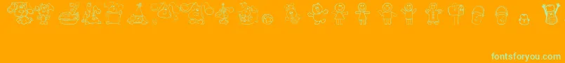 BluesClues Font – Green Fonts on Orange Background