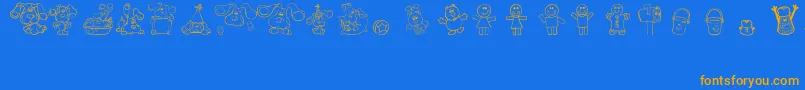 Fonte BluesClues – fontes laranjas em um fundo azul