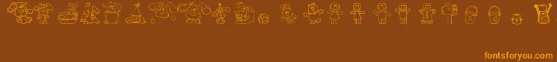 BluesClues Font – Orange Fonts on Brown Background