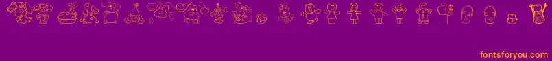BluesClues Font – Orange Fonts on Purple Background