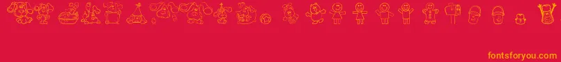 BluesClues Font – Orange Fonts on Red Background