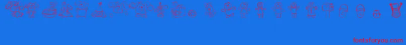 BluesClues Font – Red Fonts on Blue Background