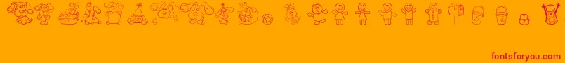 BluesClues Font – Red Fonts on Orange Background