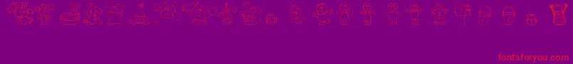 BluesClues Font – Red Fonts on Purple Background